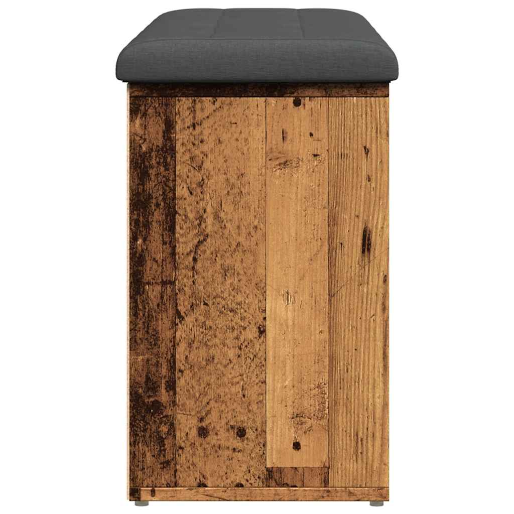 Antik fa szerelt fa cipőtároló pad 102x32x50 cm