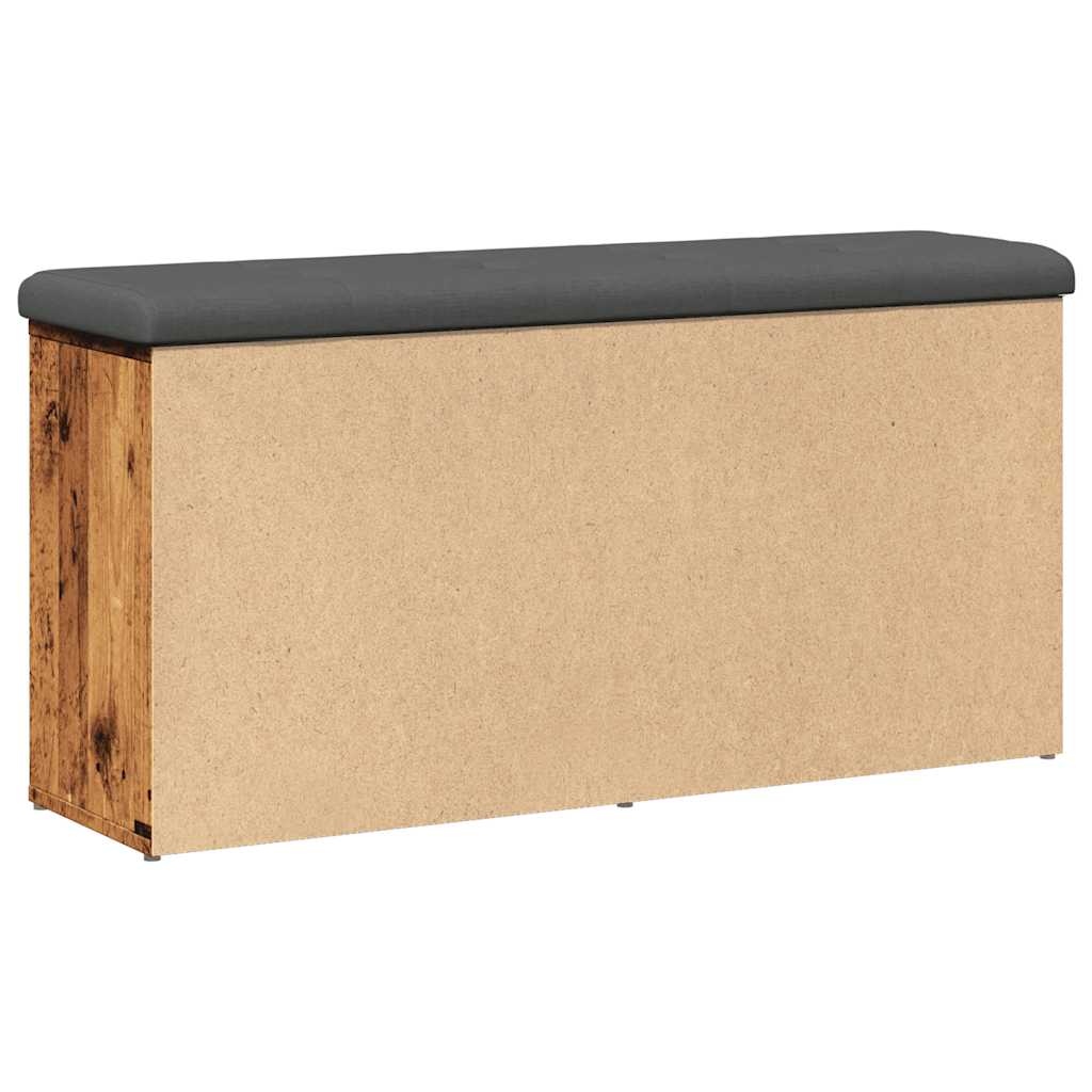 Antik fa szerelt fa cipőtároló pad 102x32x50 cm