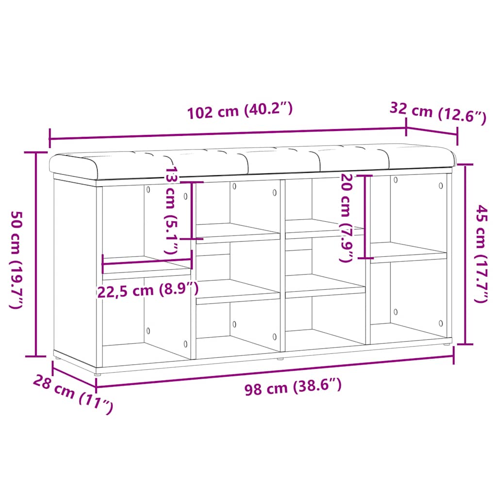 Antik fa szerelt fa cipőtároló pad 102x32x50 cm