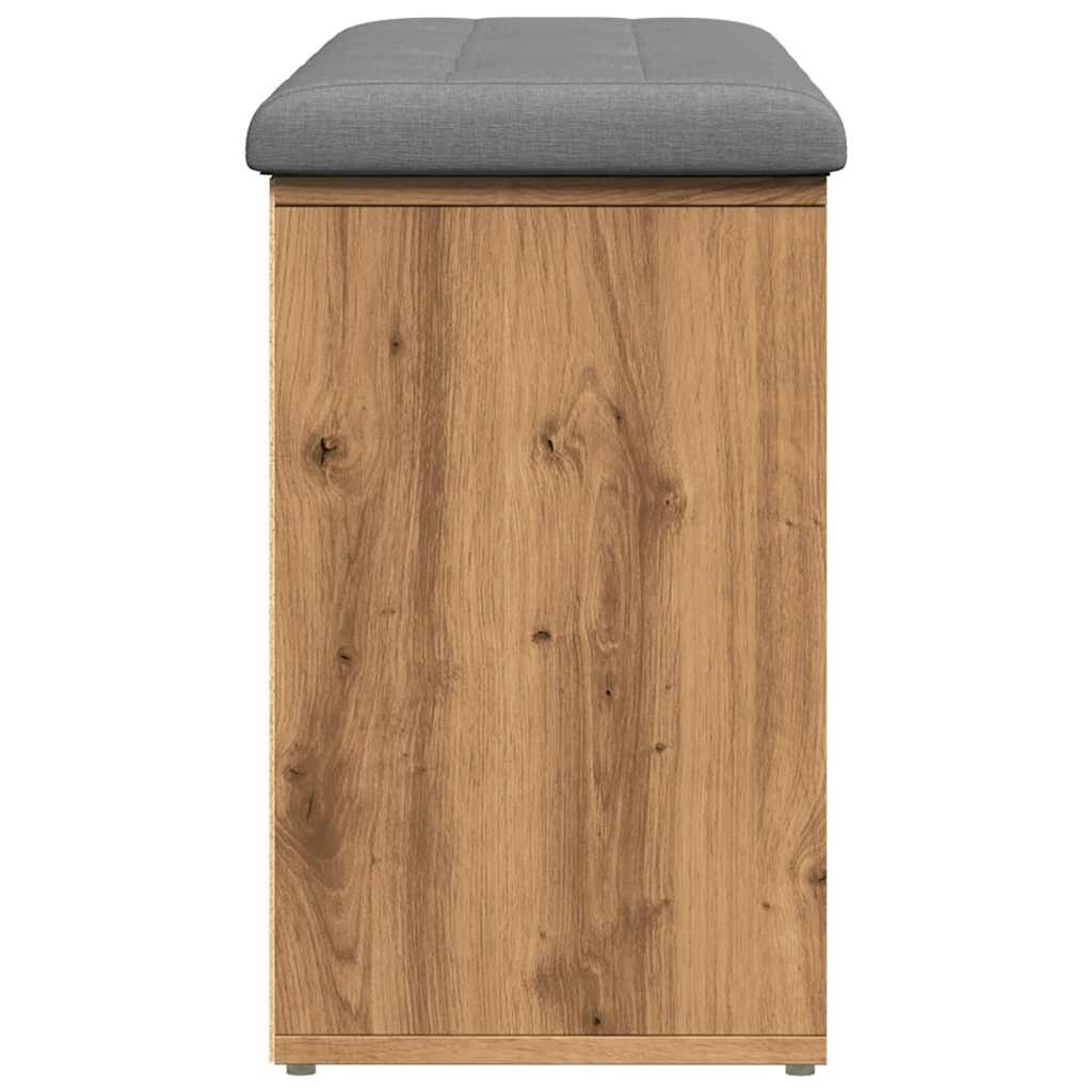 Kézműves tölgy szerelt fa cipőtároló pad 102x32x50 cm