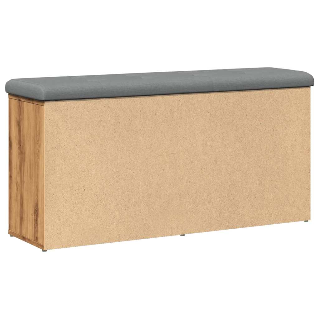 Kézműves tölgy szerelt fa cipőtároló pad 102x32x50 cm