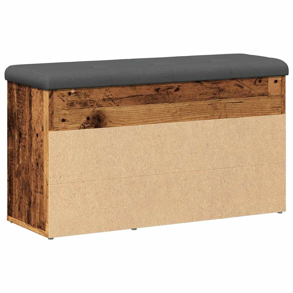 Antik fa szerelt fa cipőtároló pad 82x32x45,5 cm