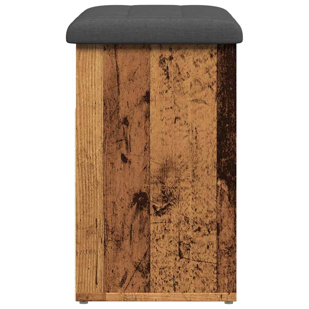 Antik fa szerelt fa cipőtároló pad 62x32x50 cm