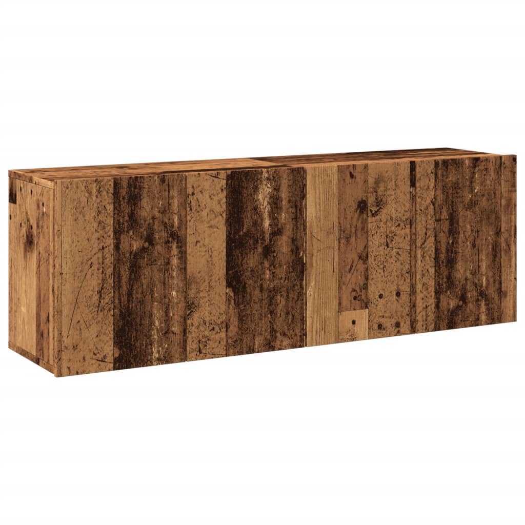 2 db antik fa színű falra szerelhető tv-szekrény 60 x 30 x 41cm