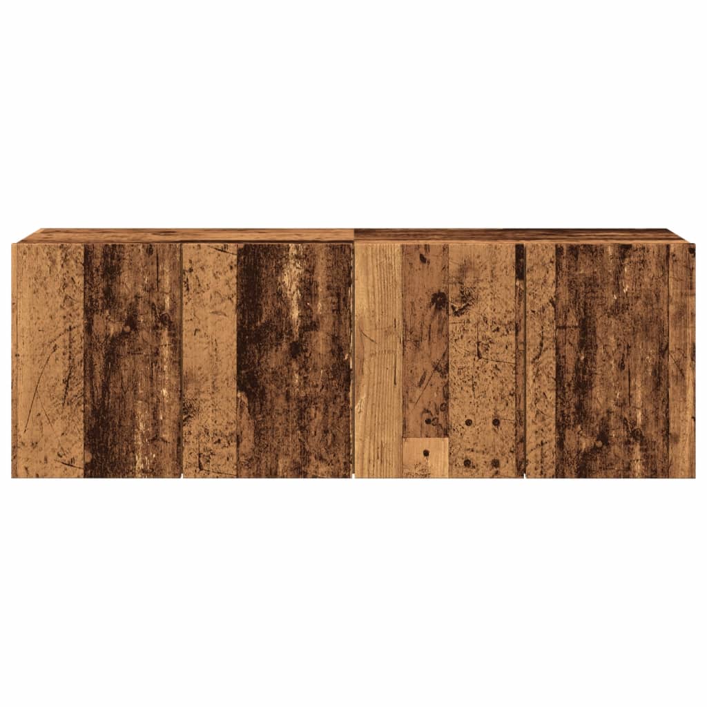 2 db antik fa színű falra szerelhető tv-szekrény 60 x 30 x 41cm