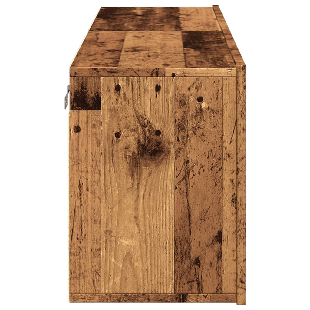 2 db antik fa színű falra szerelhető tv-szekrény 60 x 30 x 41cm