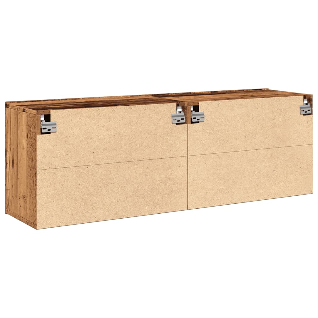 2 db antik fa színű falra szerelhető tv-szekrény 60 x 30 x 41cm
