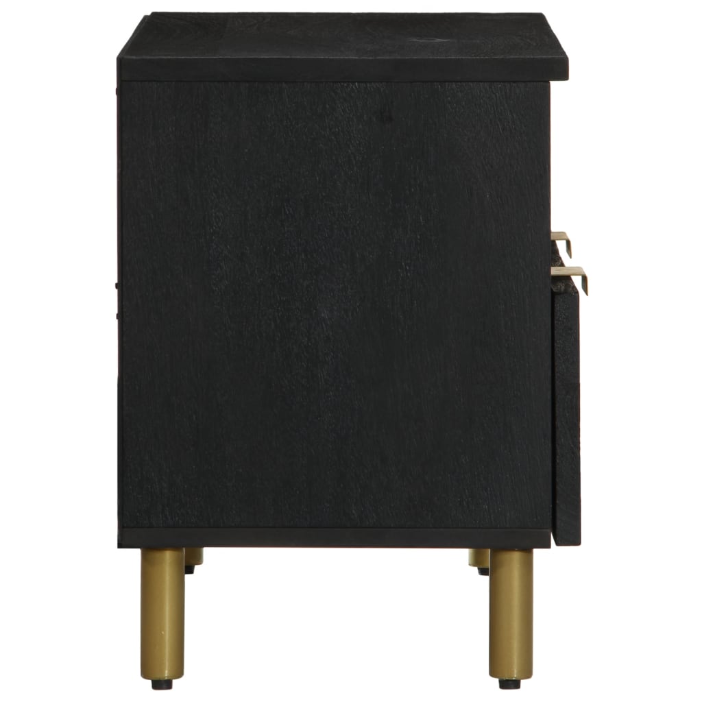 Fekete szerelt fa tv-szekrény 70 x 33 x 46 cm