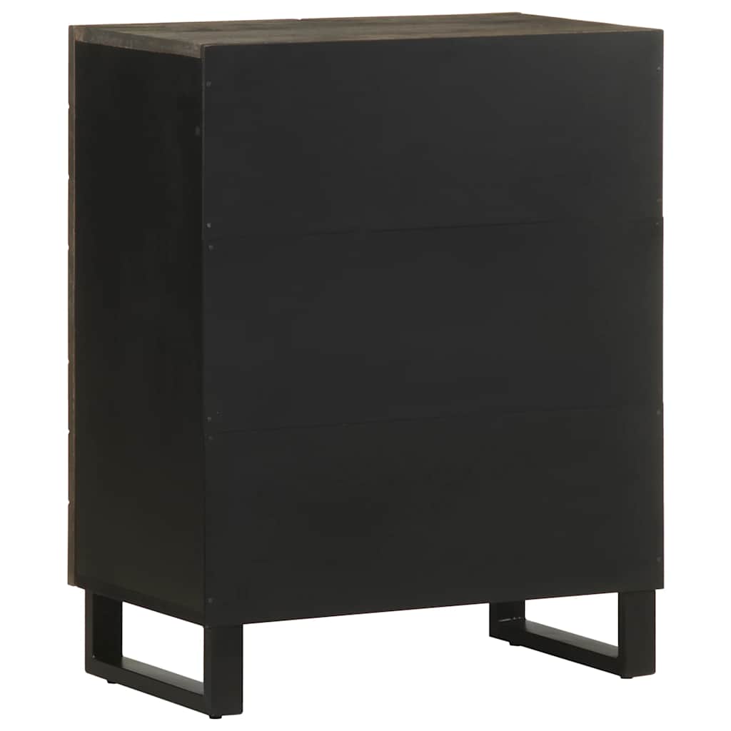 Sideboard fekete 60x33x75 cm tömörfa mango