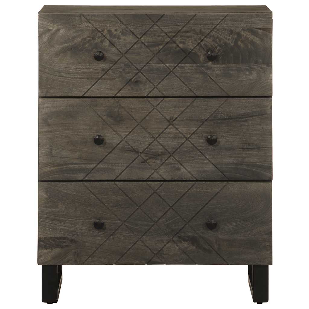 Sideboard fekete 60x33x75 cm tömörfa mango
