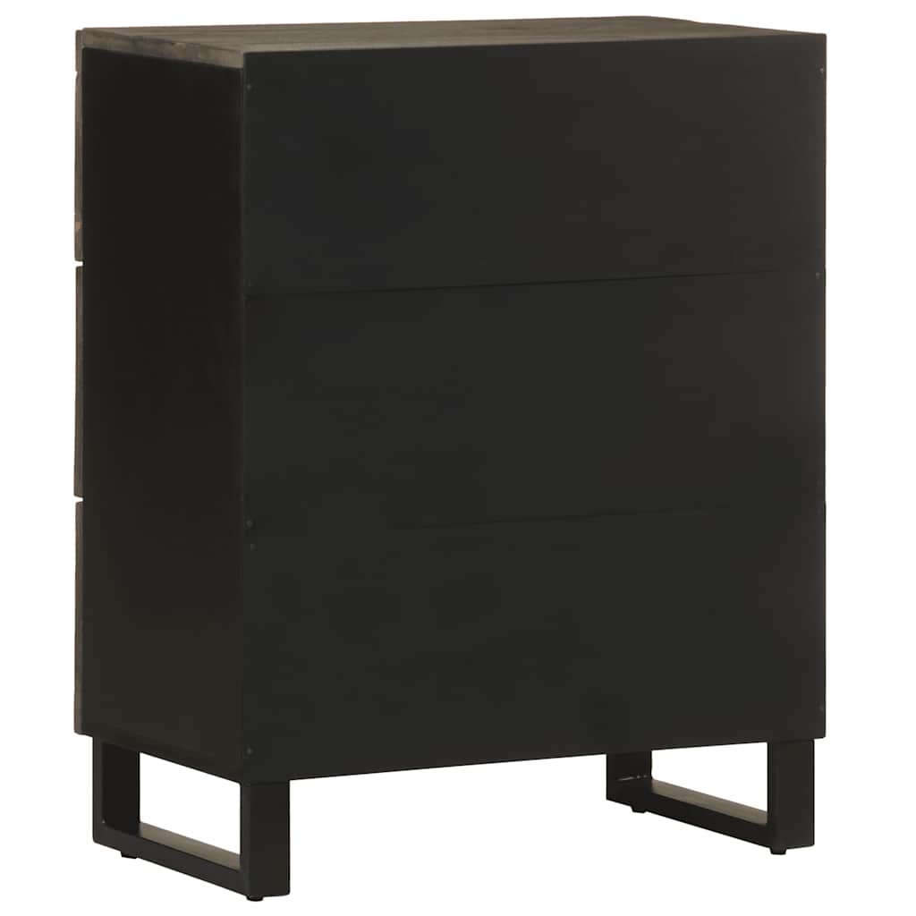 Sideboard fekete 60x33x75 cm tömörfa mango
