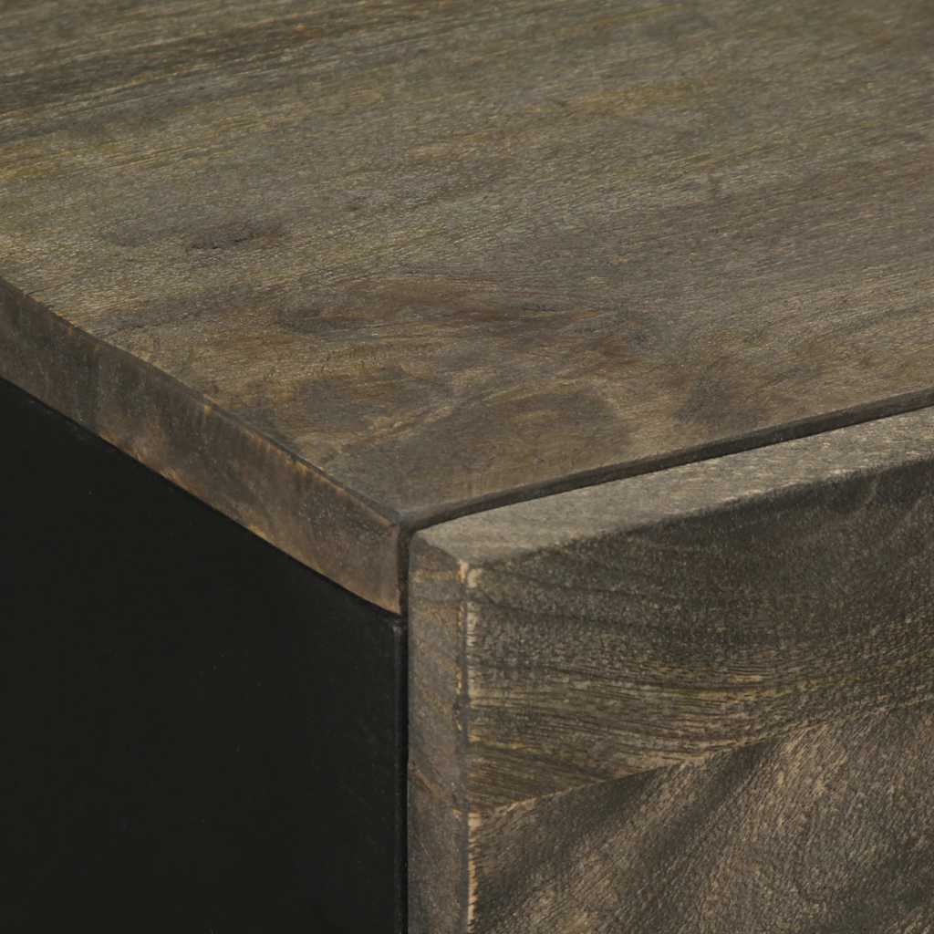 Sideboard fekete 60x33x75 cm tömörfa mango