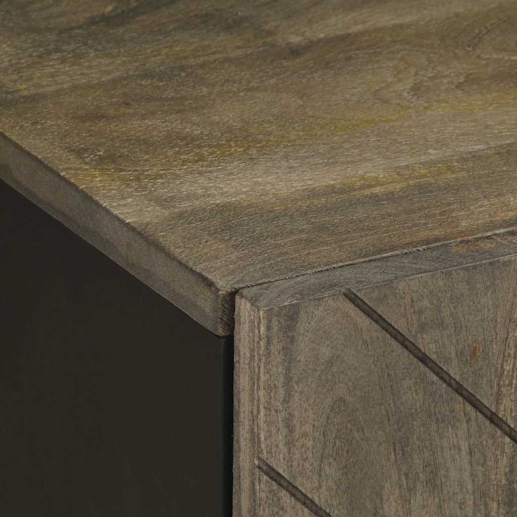 Falra szerelhető fürdőszoba szekrény fekete tömörfa mangó