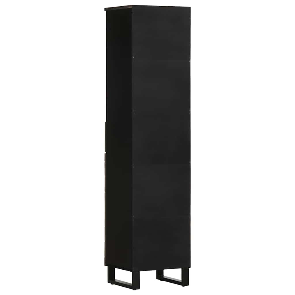 Fekete tömör mangófa fürdőszobaszekrény 38 x 33 x 160 cm