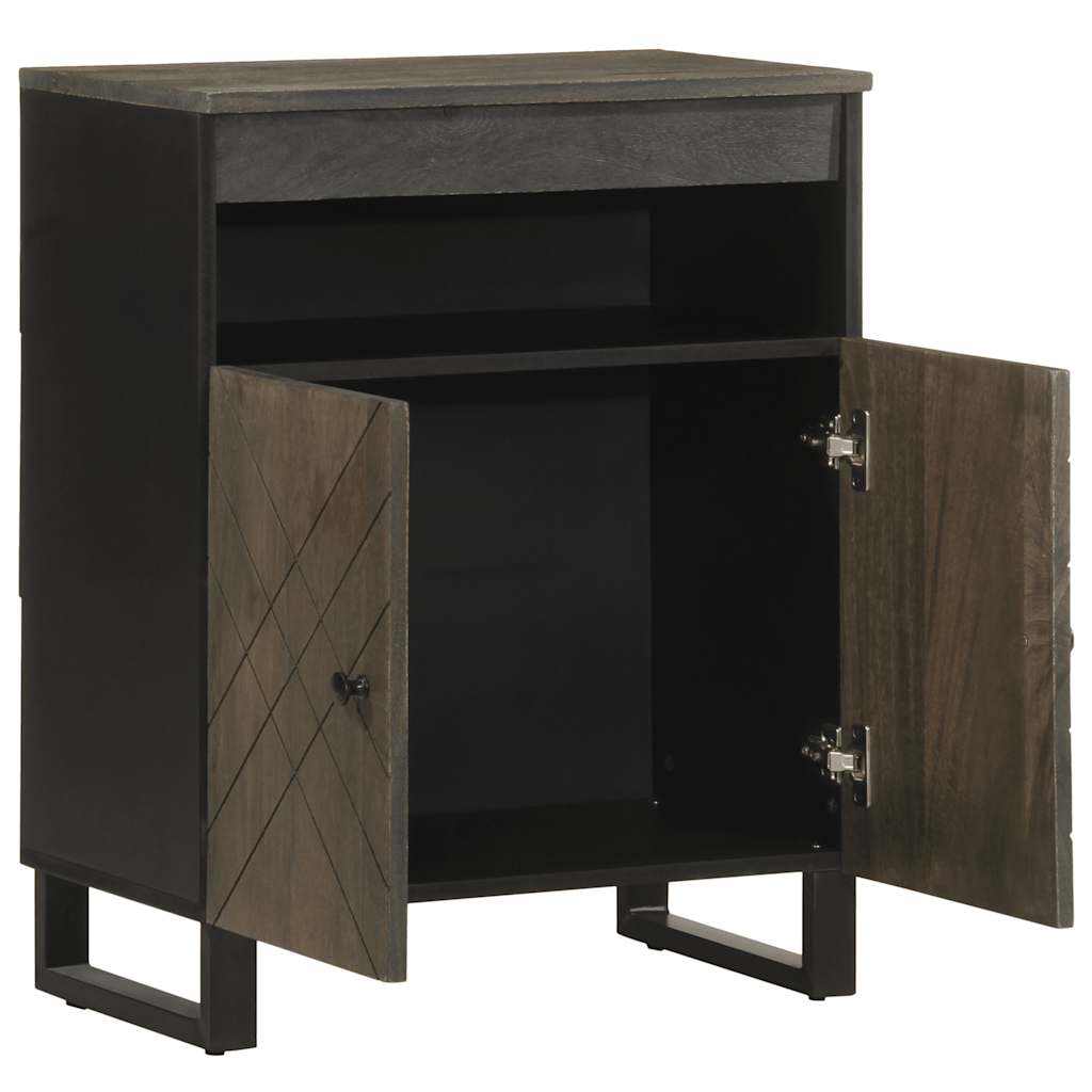 Sideboard fekete 60x33x75 cm tömörfa mango