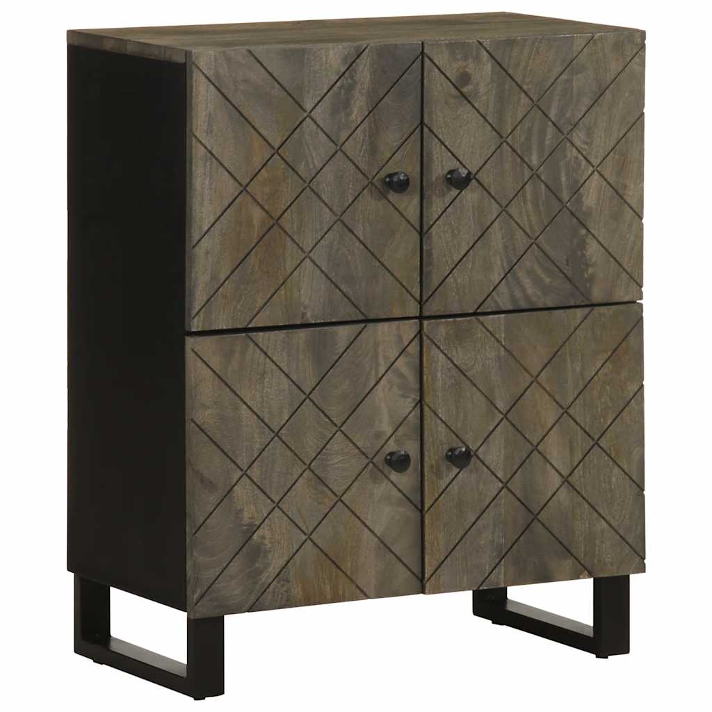 Sideboard fekete 60x33x75 cm tömörfa mango