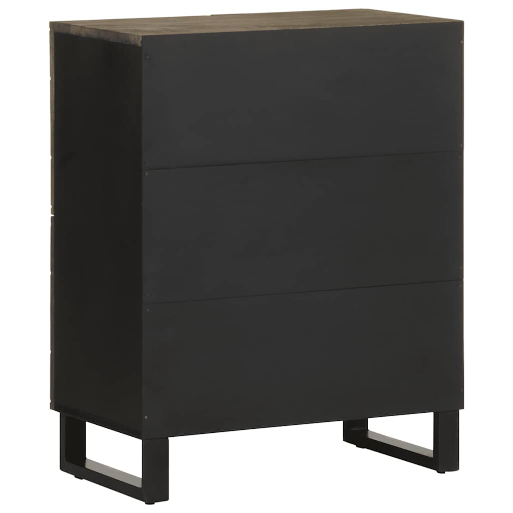 Sideboard fekete 60x33x75 cm tömörfa mango