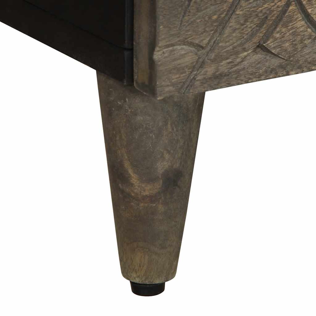 Világosszürke tömör mangófa éjjeliszekrény 40 x 33 x 46 cm