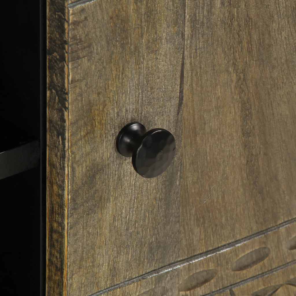 Világosszürke tömör mangófa tv-szekrény 105x33,5x46 cm