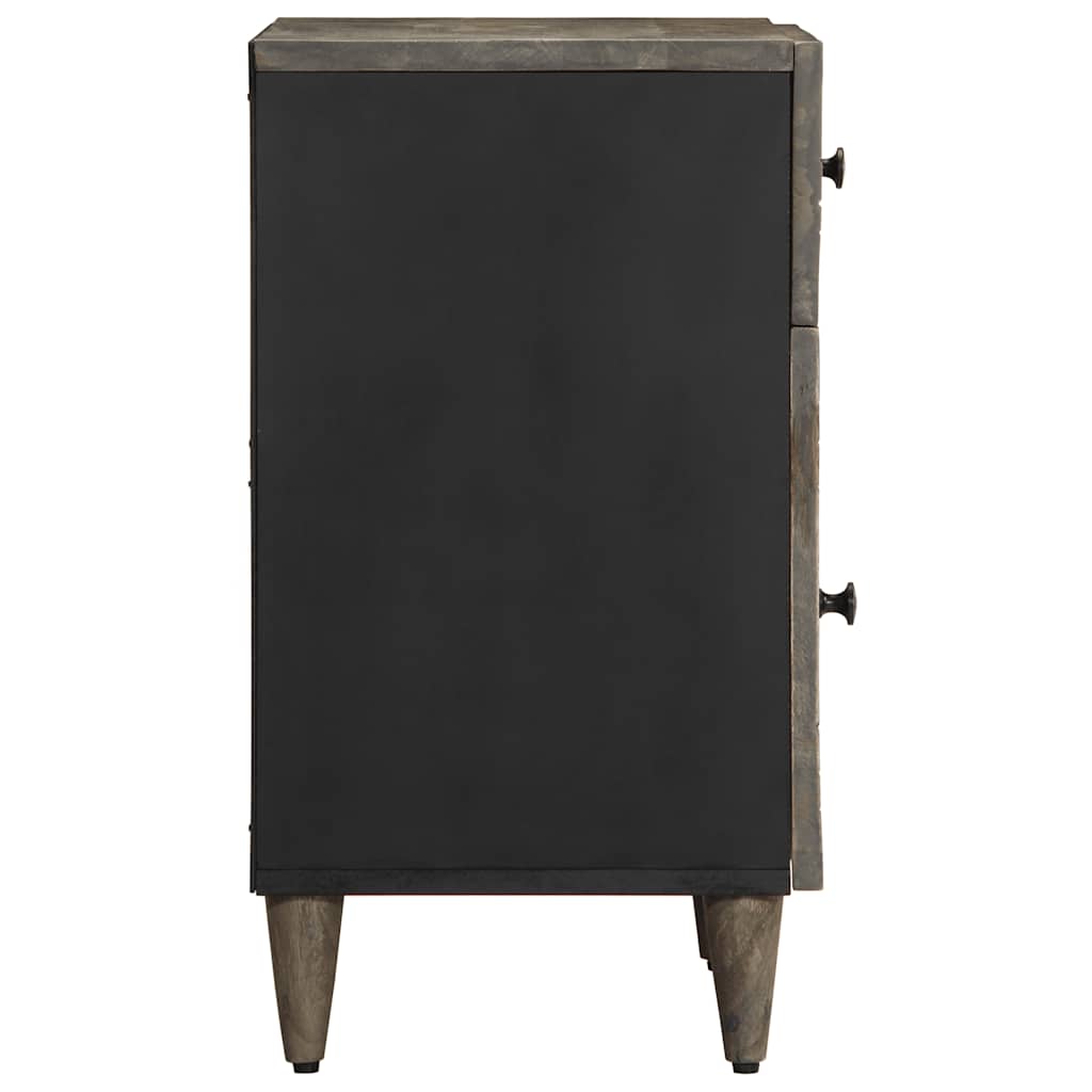 Világosszürke tömör mangófa éjjeliszekrény 50x33x60 cm