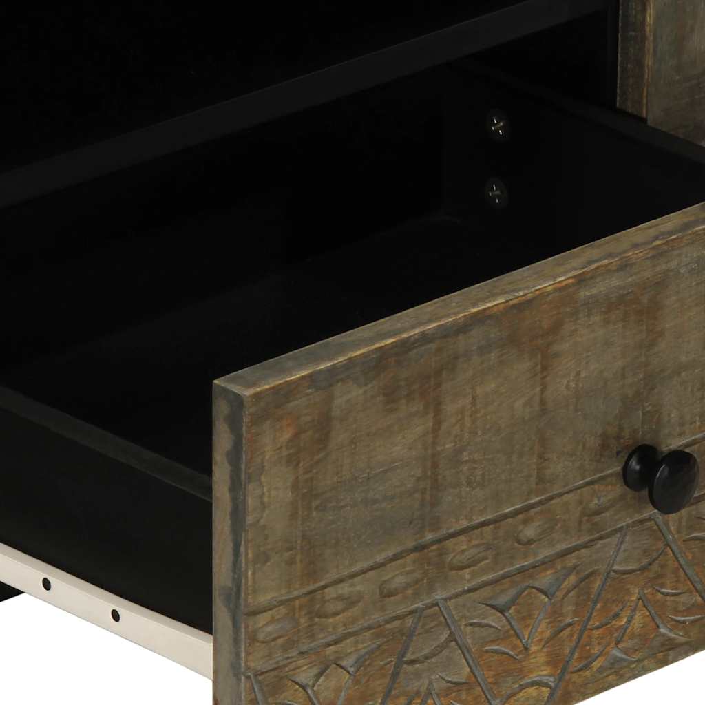 Világosszürke tömör mangófa tv-szekrény 105x33,5x46 cm
