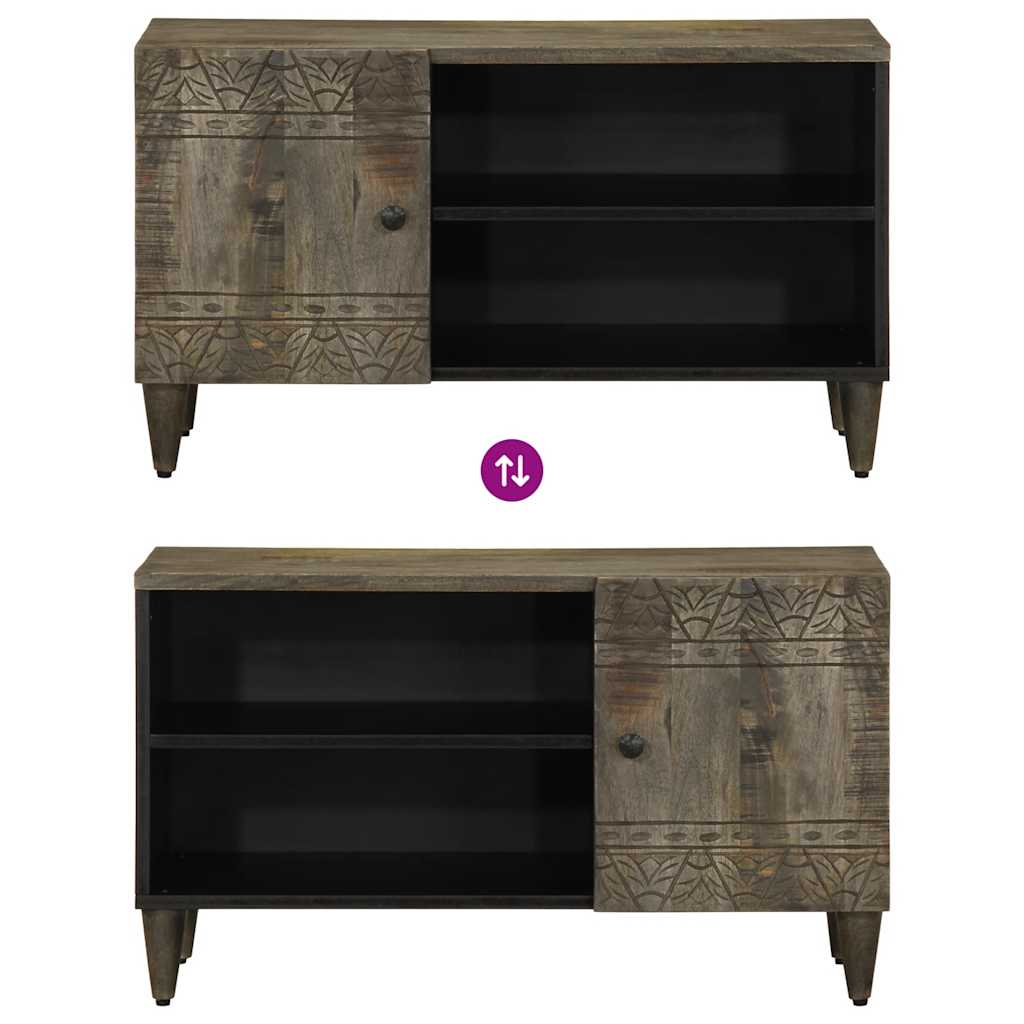 Világosszürke tömör mangófa tv-szekrény 80x31,5x46 cm