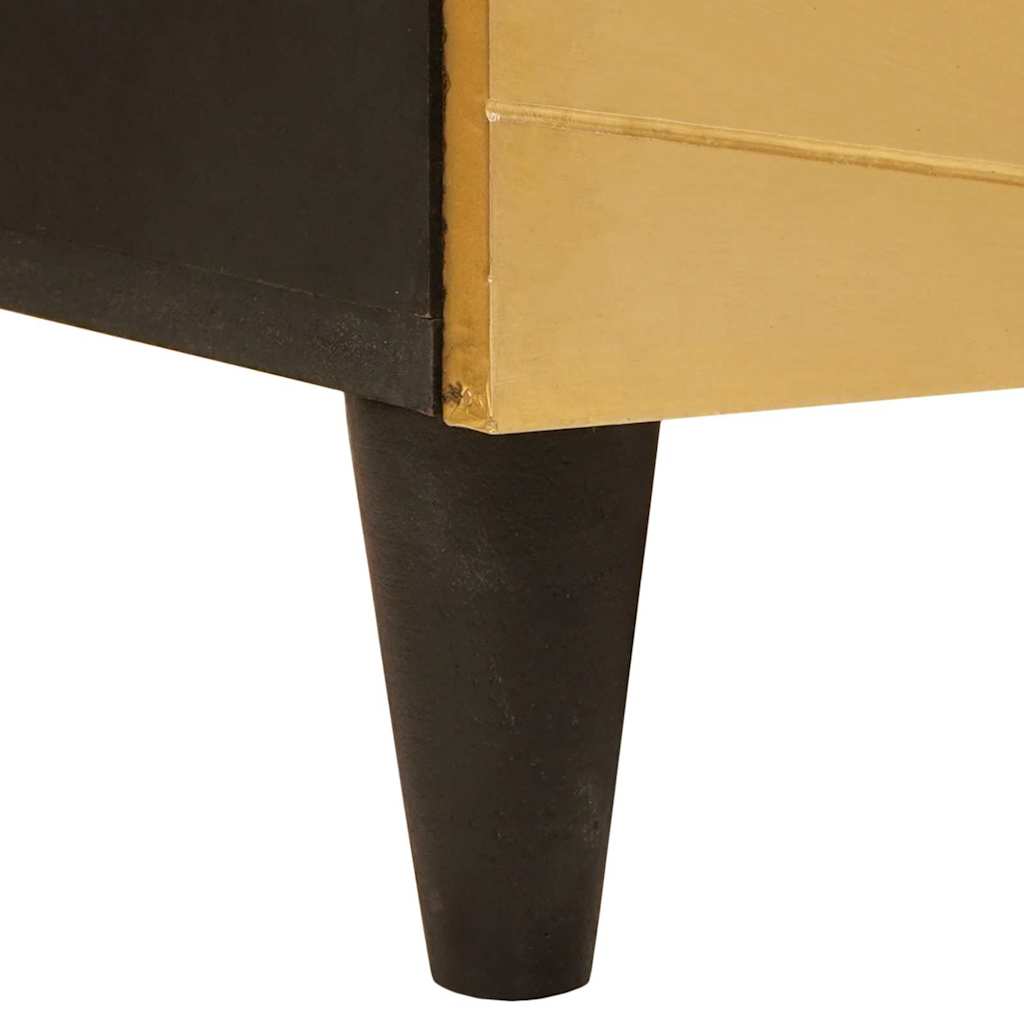 Széf fekete és arany 60 x 33 x 75 cm tömör mangófa