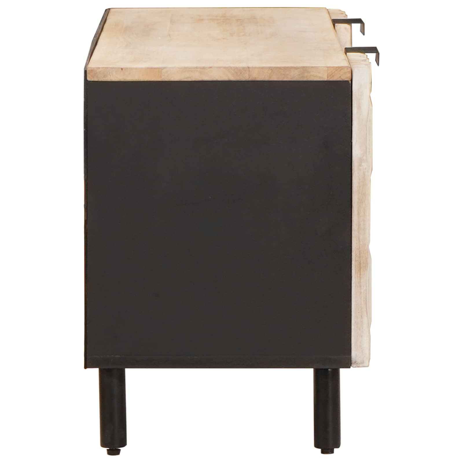 Tv szekrény polcokkal fehér mosott felület 105 x 33,5 x 46 cm