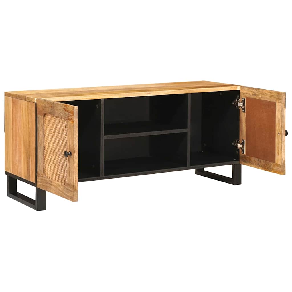 Tv szekrény polcokkal barna 105 x 33 x 46 cm tömör mangófát