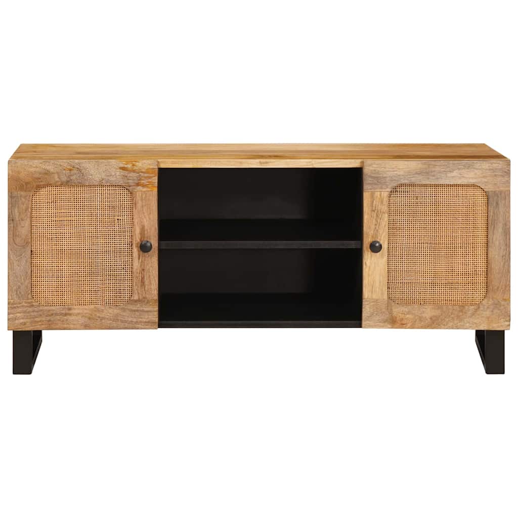 Tv szekrény polcokkal barna 105 x 33 x 46 cm tömör mangófát