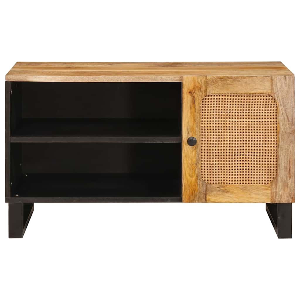 Tv szekrény tárolóval barna 80 x 33 x 46 cm tömör mangófát