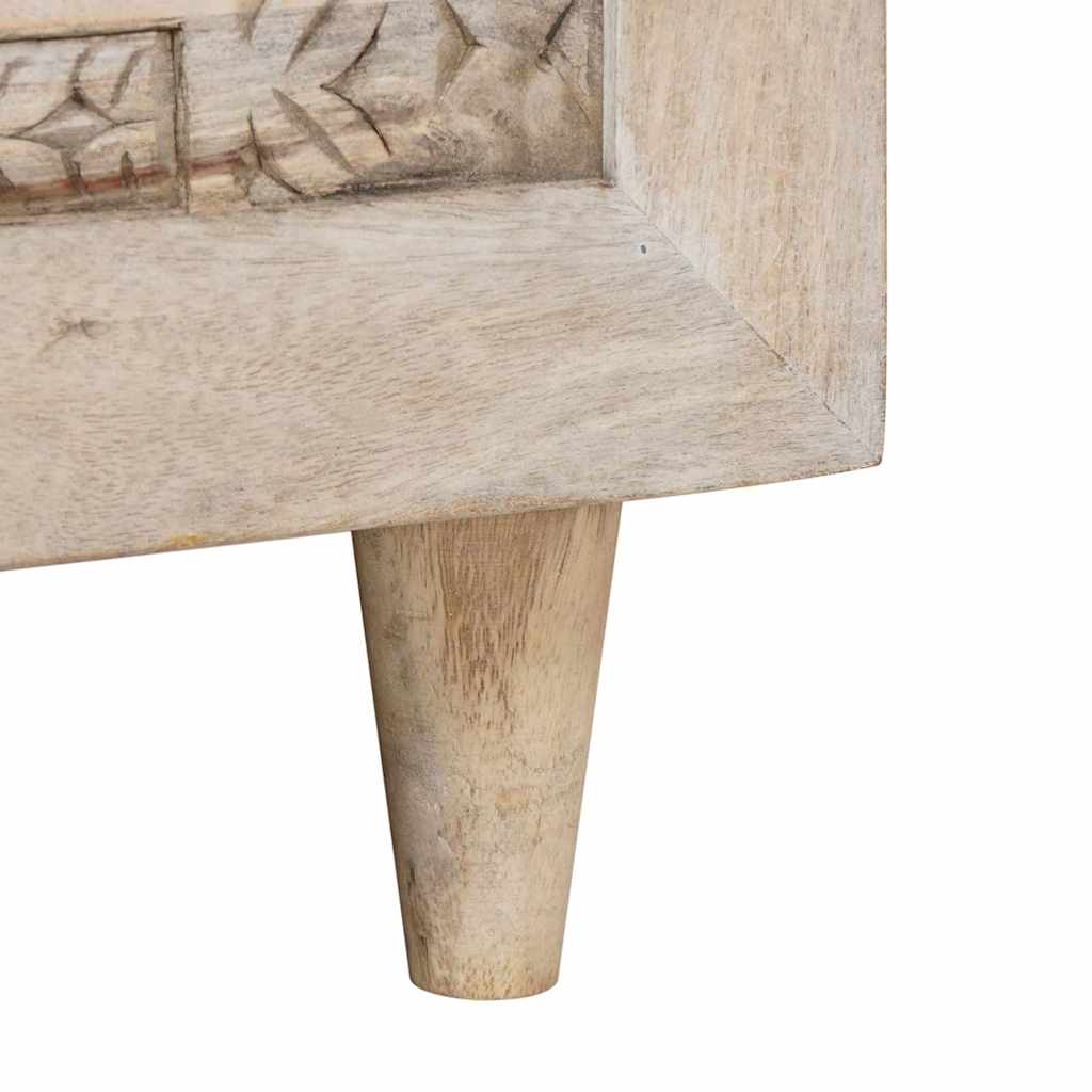 Dohányzóasztal polcokkal bézs 100 x 54 x 40 cm tömör mangófa