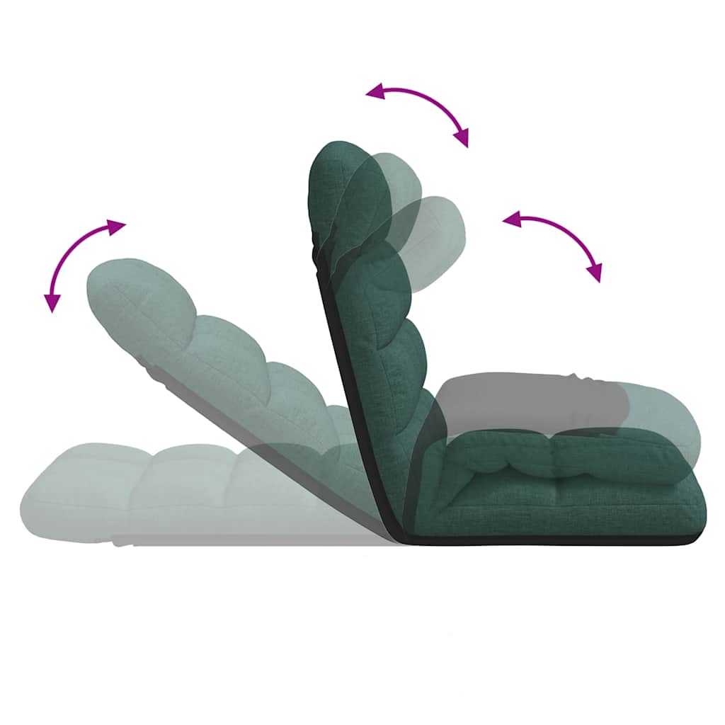 Sötétzöld szövet összecsukható padlószék 71x51x62 cm