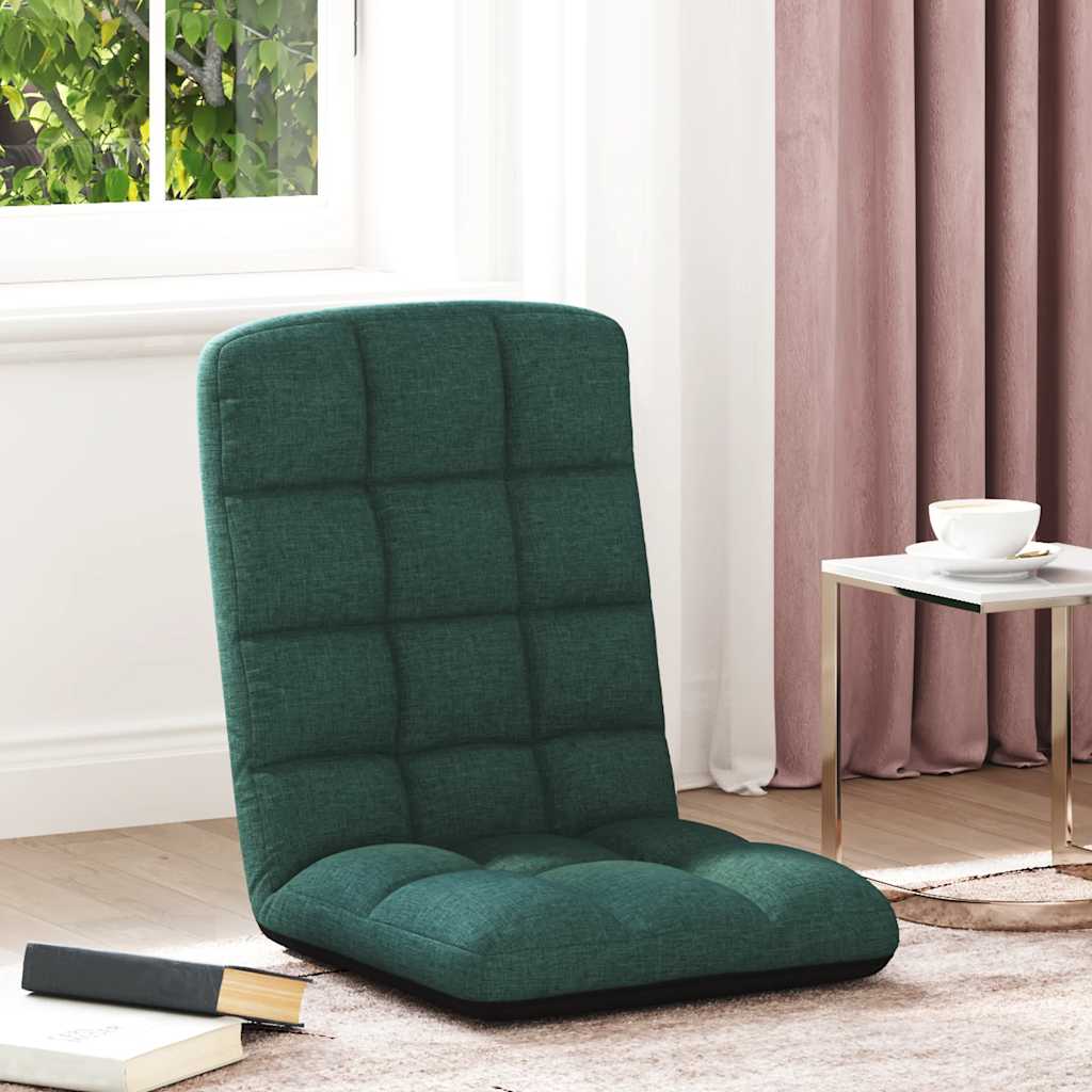 Sötétzöld szövet összecsukható padlószék 71x51x62 cm