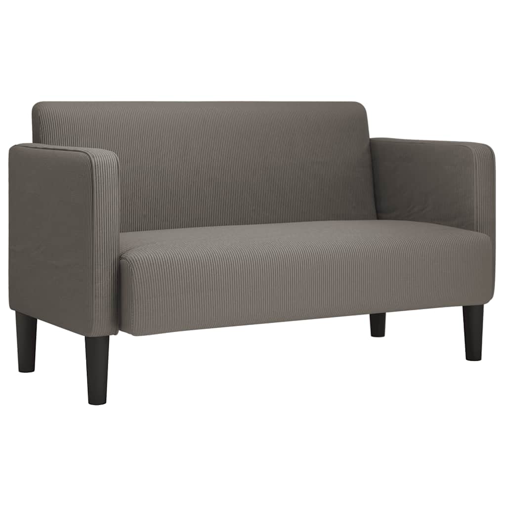 Világosszürke kordbársony szövet loveseat kanapé 109 cm