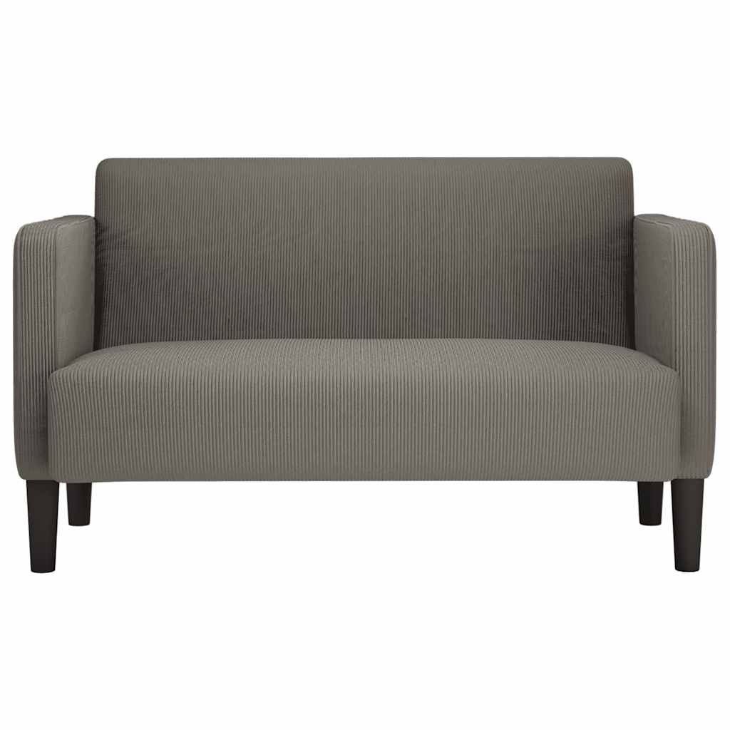 Világosszürke kordbársony szövet loveseat kanapé 109 cm
