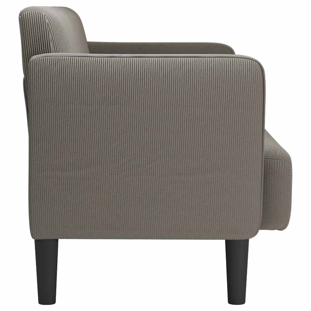 Világosszürke kordbársony szövet loveseat kanapé 109 cm