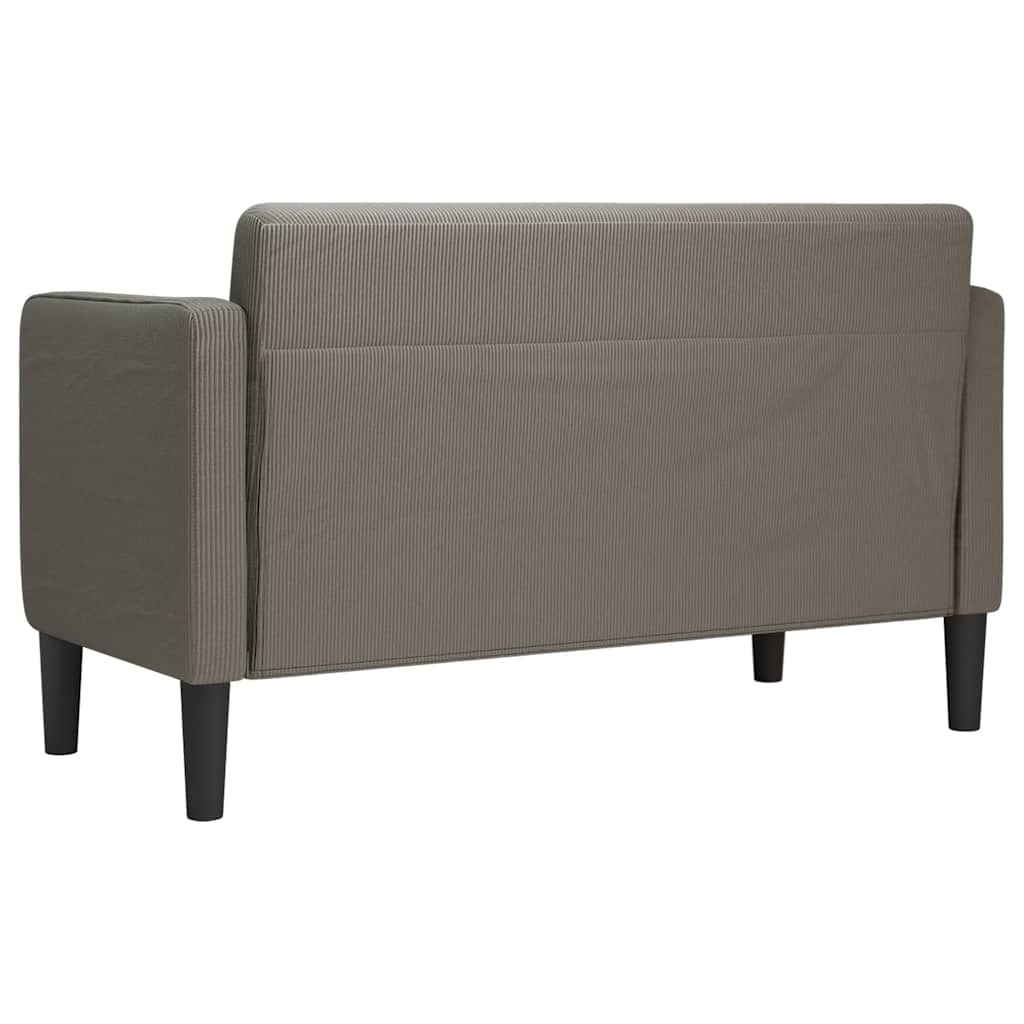 Világosszürke kordbársony szövet loveseat kanapé 109 cm