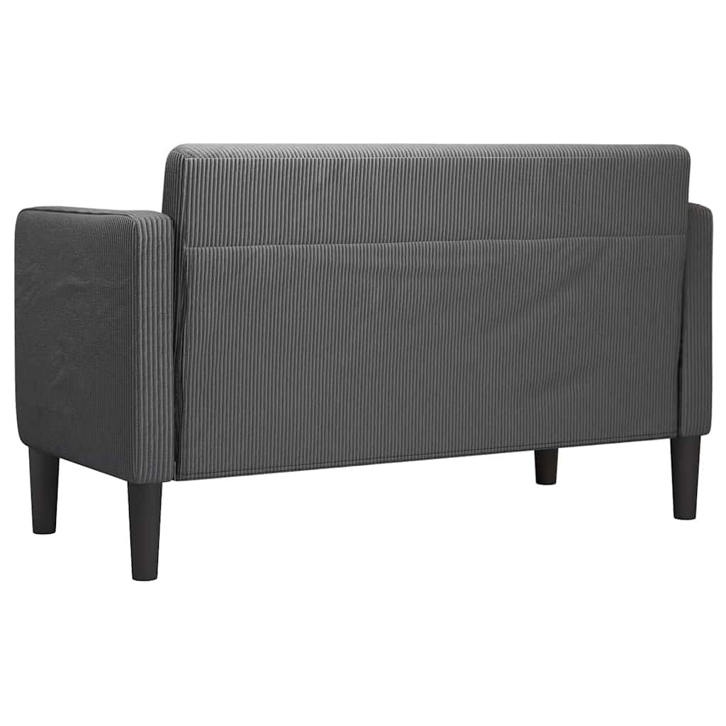 Sötétszürke kordbársony szövet loveseat kanapé 109 cm