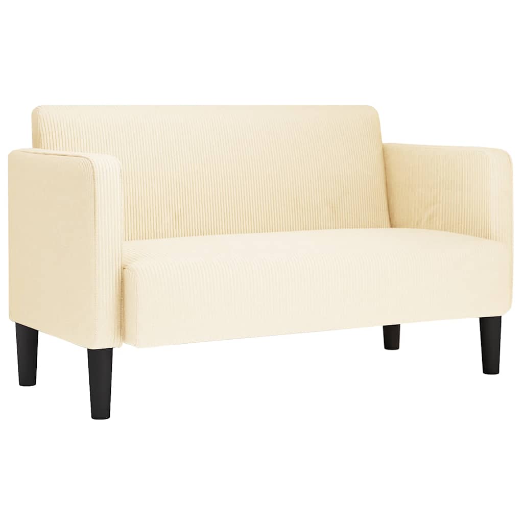 Krém kordbársony szövet loveseat kanapé 109 cm