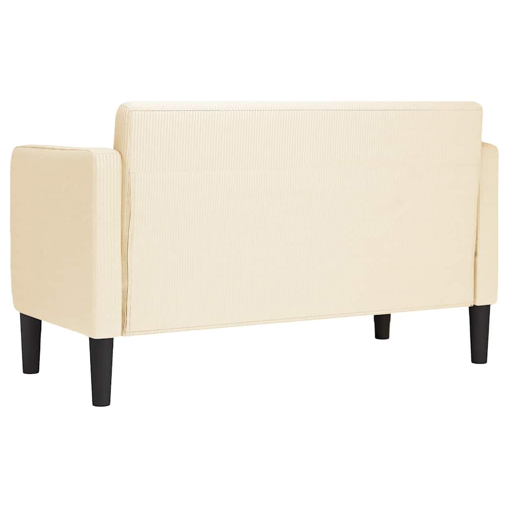 Krém kordbársony szövet loveseat kanapé 109 cm