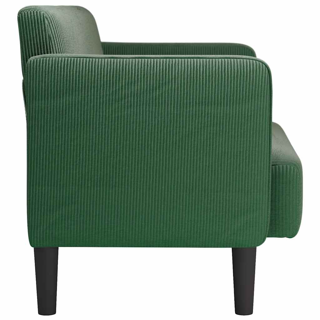 Dzsungel zöld kordbársony szövet loveseat kanapé 109 cm
