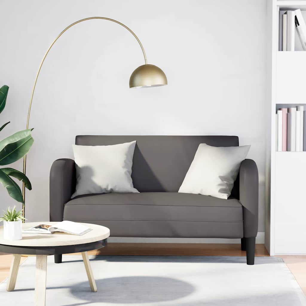 Szürke műbőr loveseat kanapé 110 cm