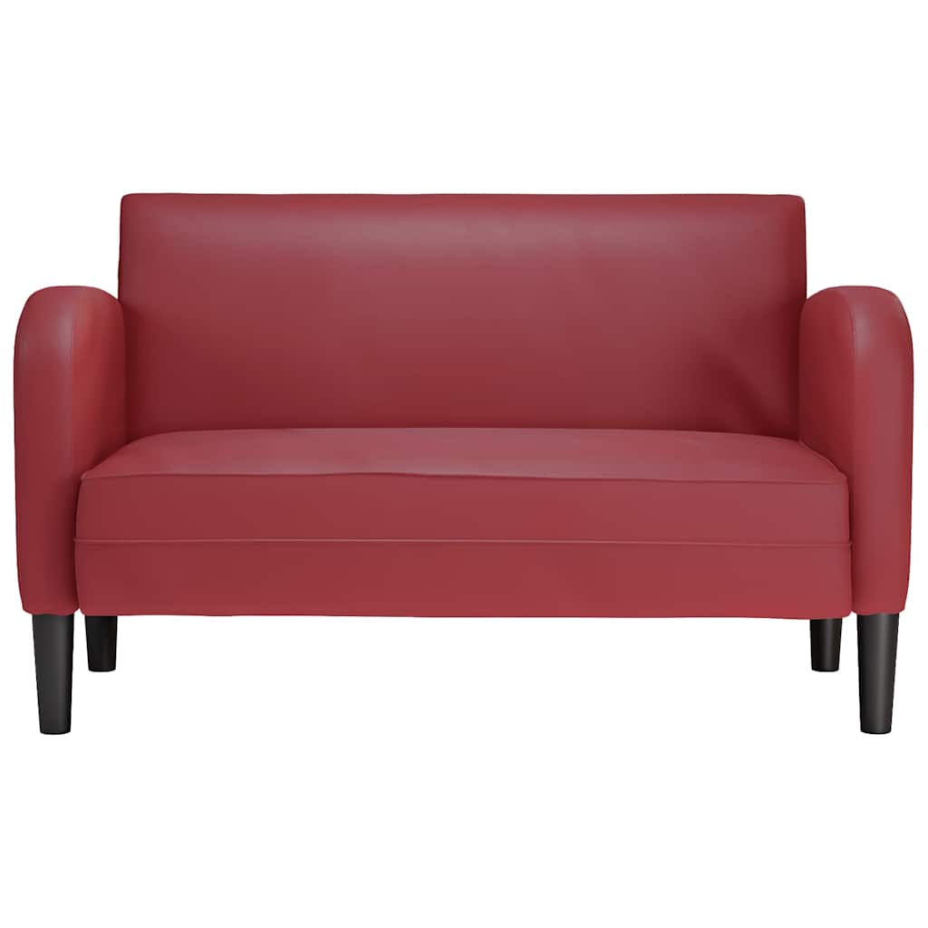 Bordó műbőr loveseat kanapé 110 cm
