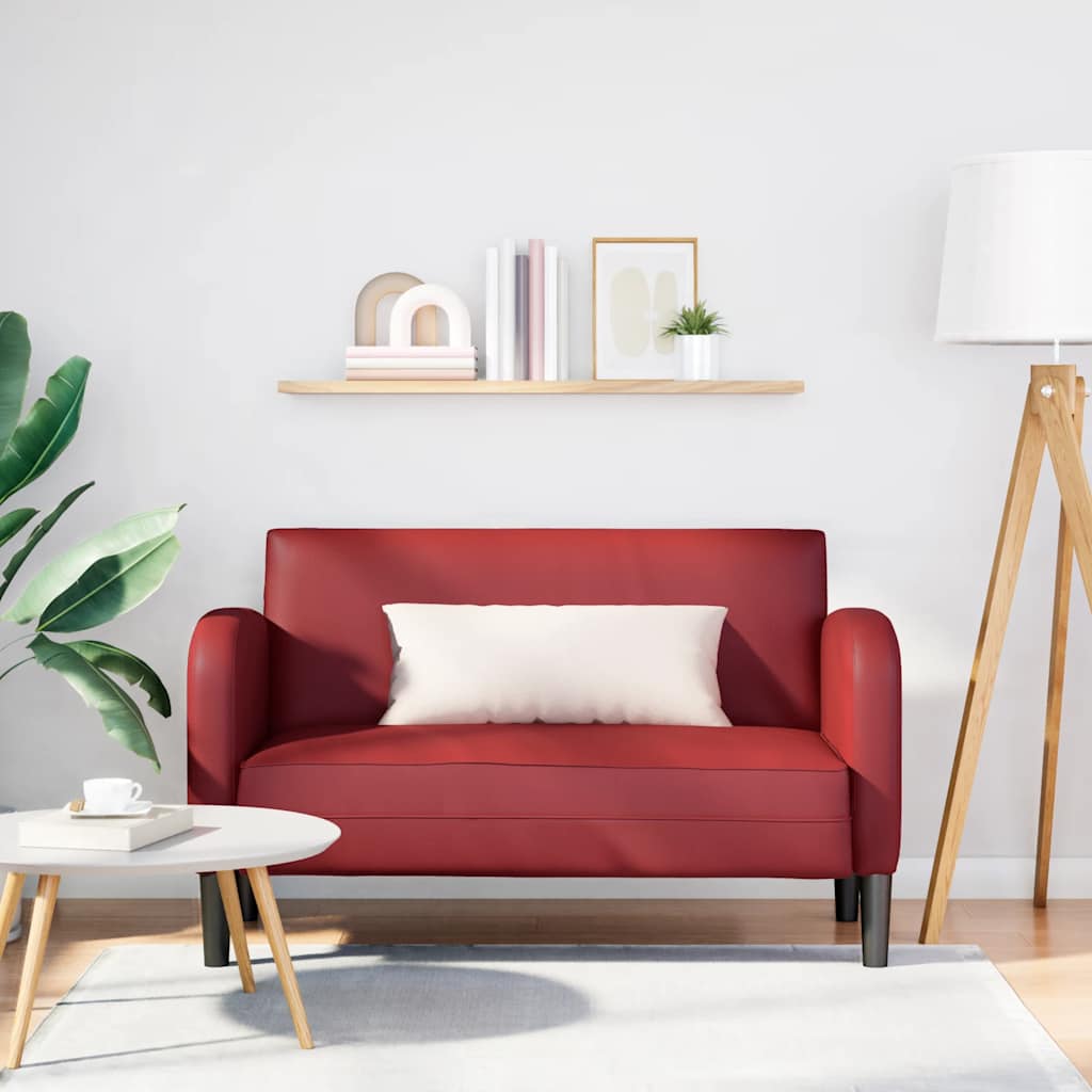 Bordó műbőr loveseat kanapé 110 cm