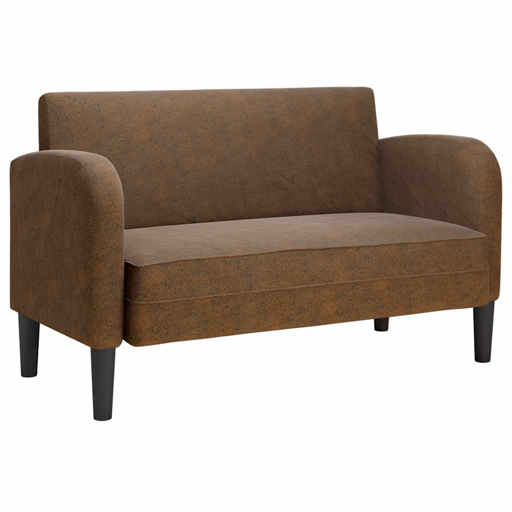 Barna műbőr loveseat kanapé 110 cm