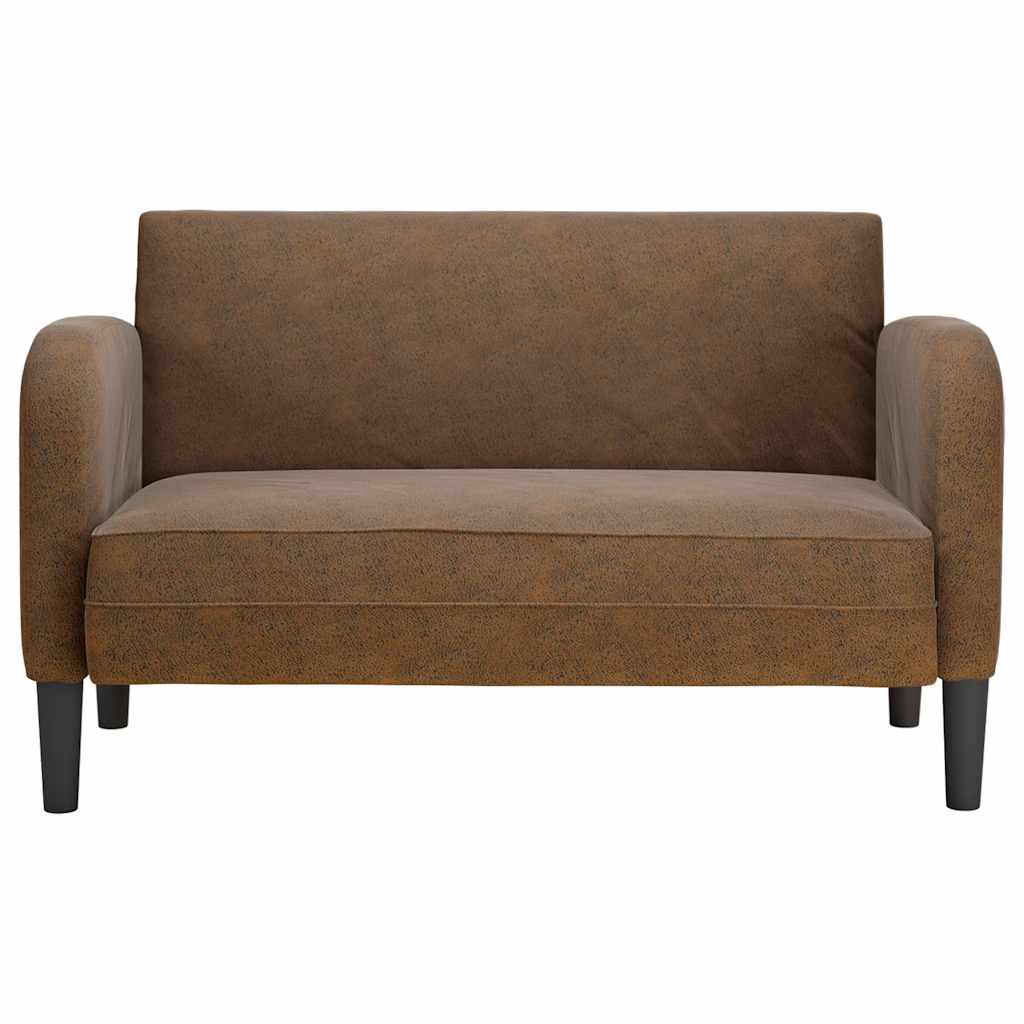 Barna műbőr loveseat kanapé 110 cm