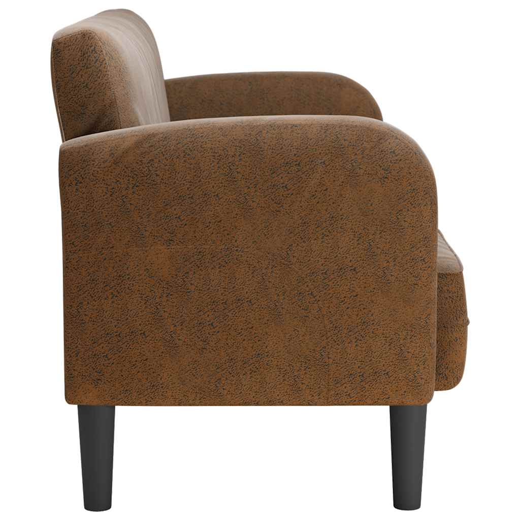 Barna műbőr loveseat kanapé 110 cm