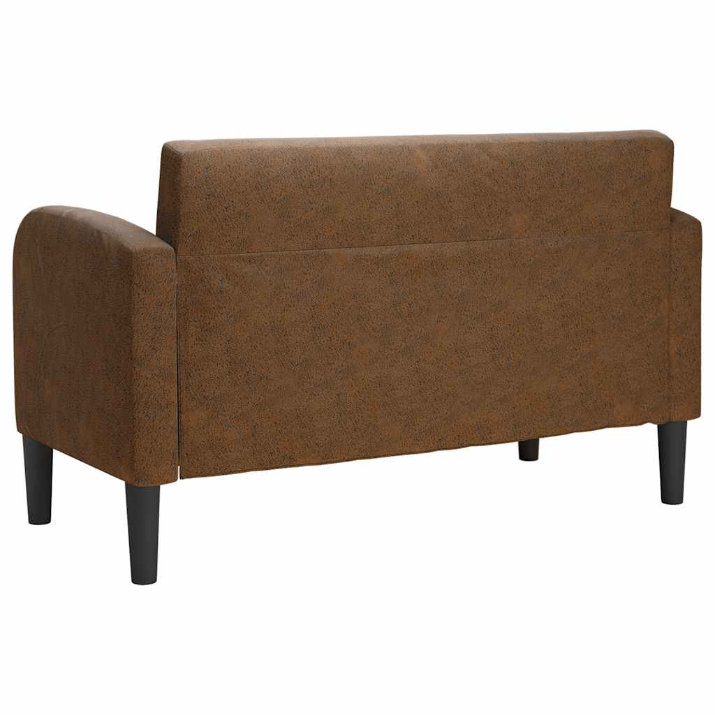 Barna műbőr loveseat kanapé 110 cm
