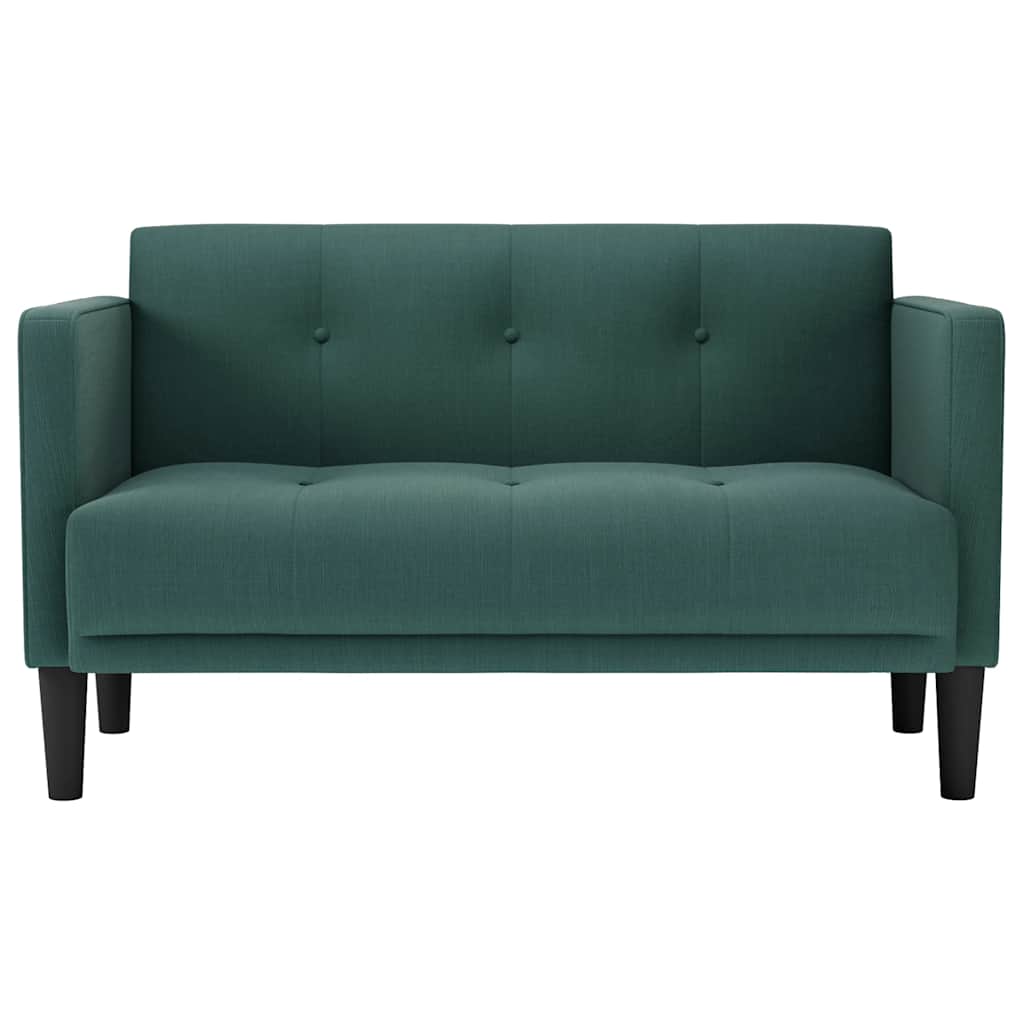 Sötétzöld szövet loveseat kanapé 111 cm